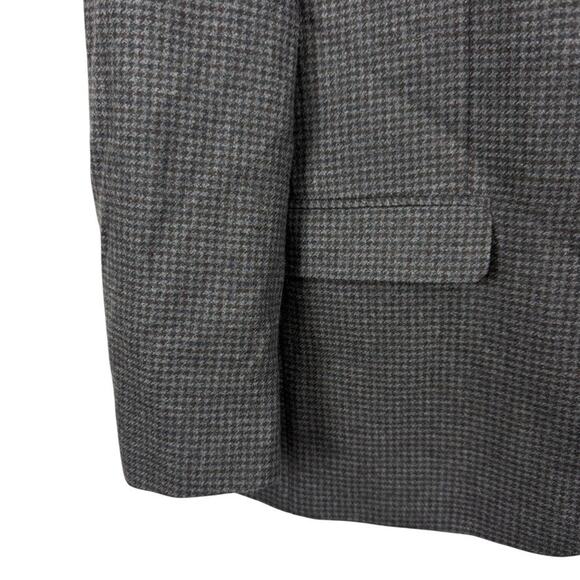 Lauren Ralph Lauren Mens Houndstooth Gray Wool Cashmere Suit Jacket Blazer 42 S - Picture 5 of 16